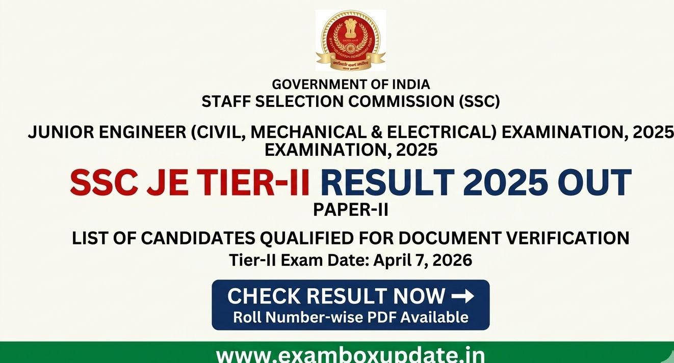 SSC JE 2025 Vacancy Tier-II Answer Key -Released